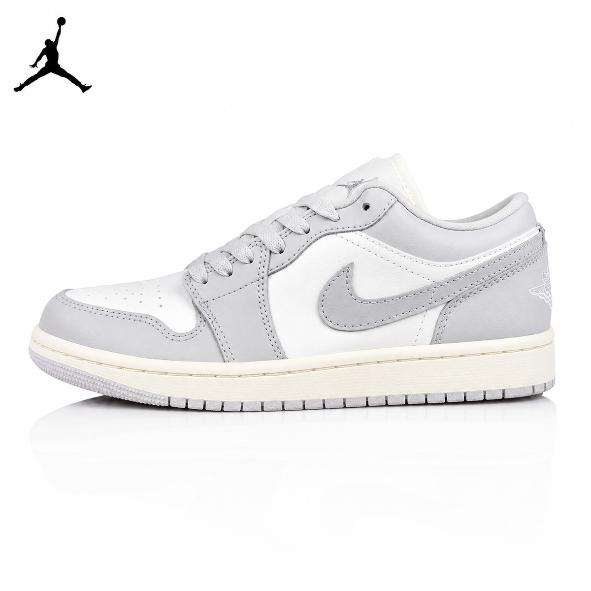 Air Jordan 1 Low White/Grey Unisex Sneakers DC0774-103