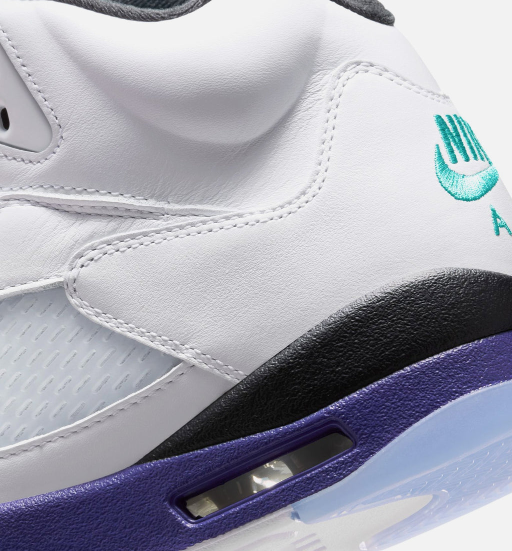 Air Jordan 5 Retro Grape Men's Lifestyle Shoes - White/New Emerald/Grape Ice/Black