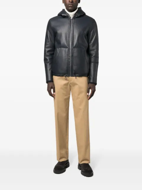 Liska leather reversible bomber jacket