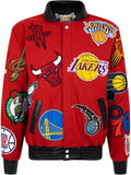 Jeff Hamilton NBA Collage wool bomber jacket