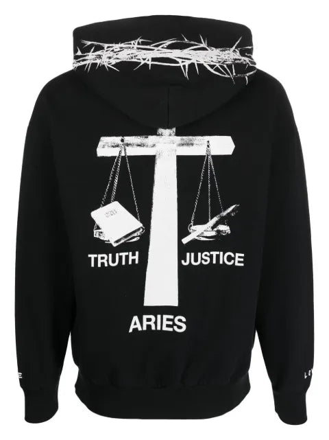 Aries graphic print drawstring hoodie