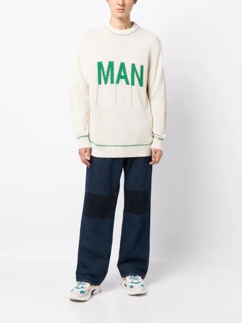 Junya Watanabe MAN jacquard-logo knitted sweatshirt