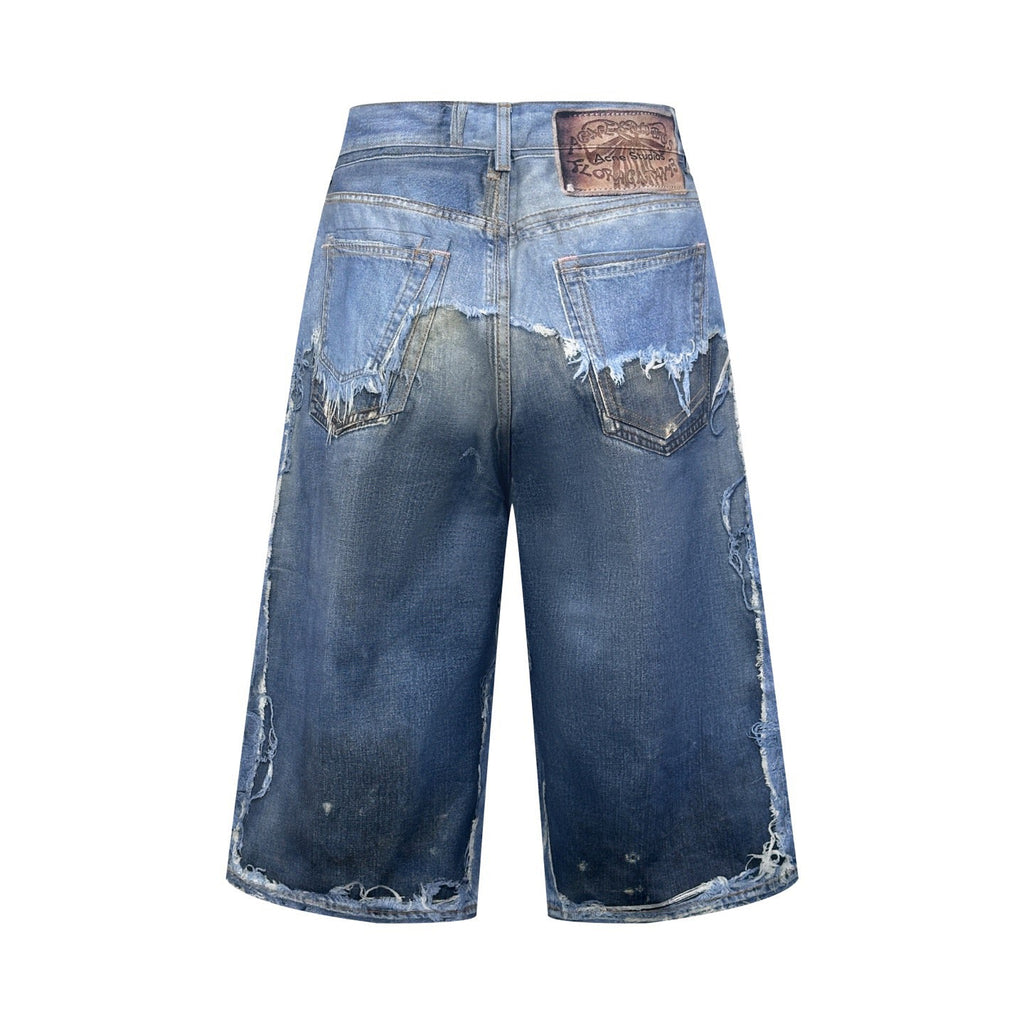 Acne Studios Distressed Denim Knee‑Length Shorts
