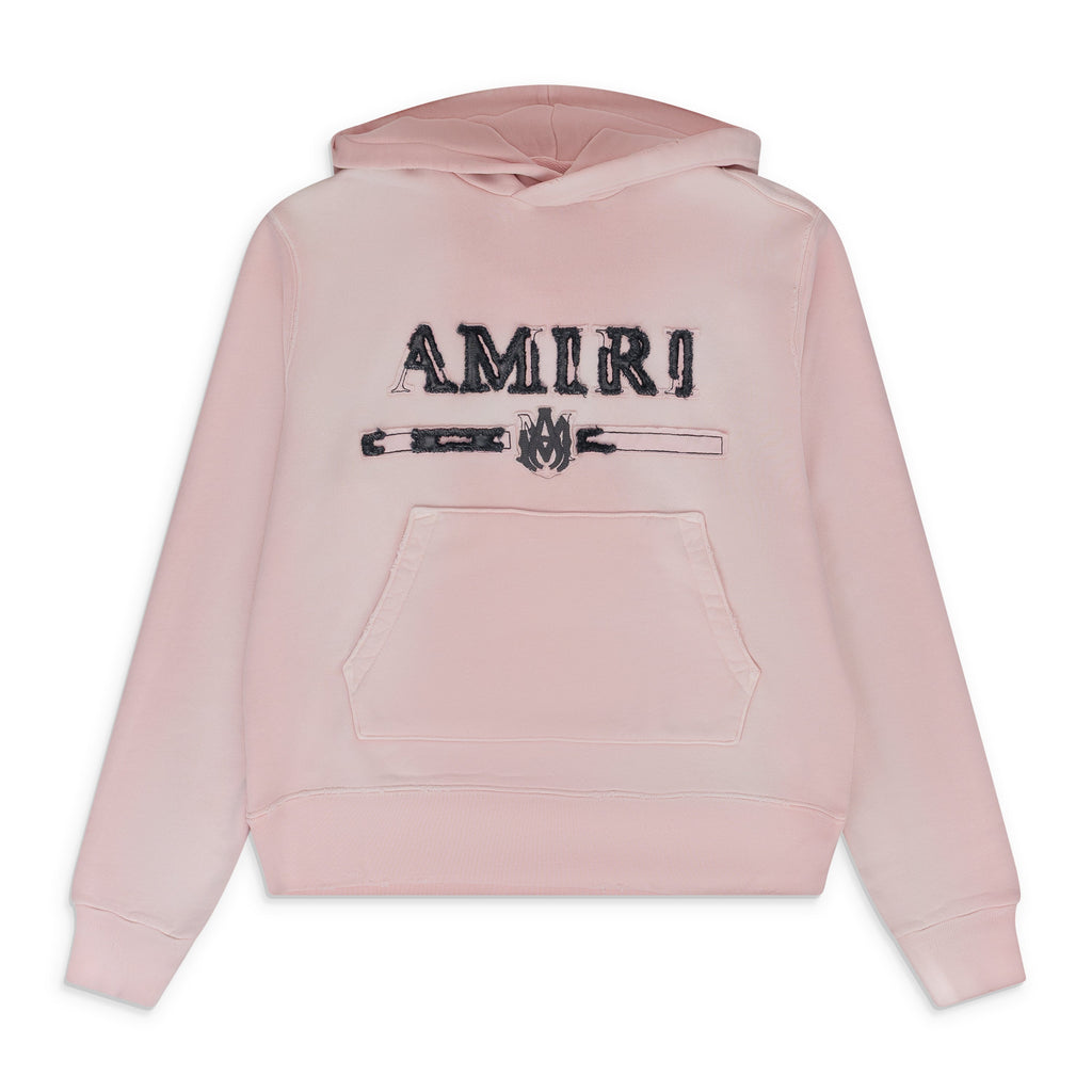 Silver/Pink Amiri MA Bar Applique Hoodie