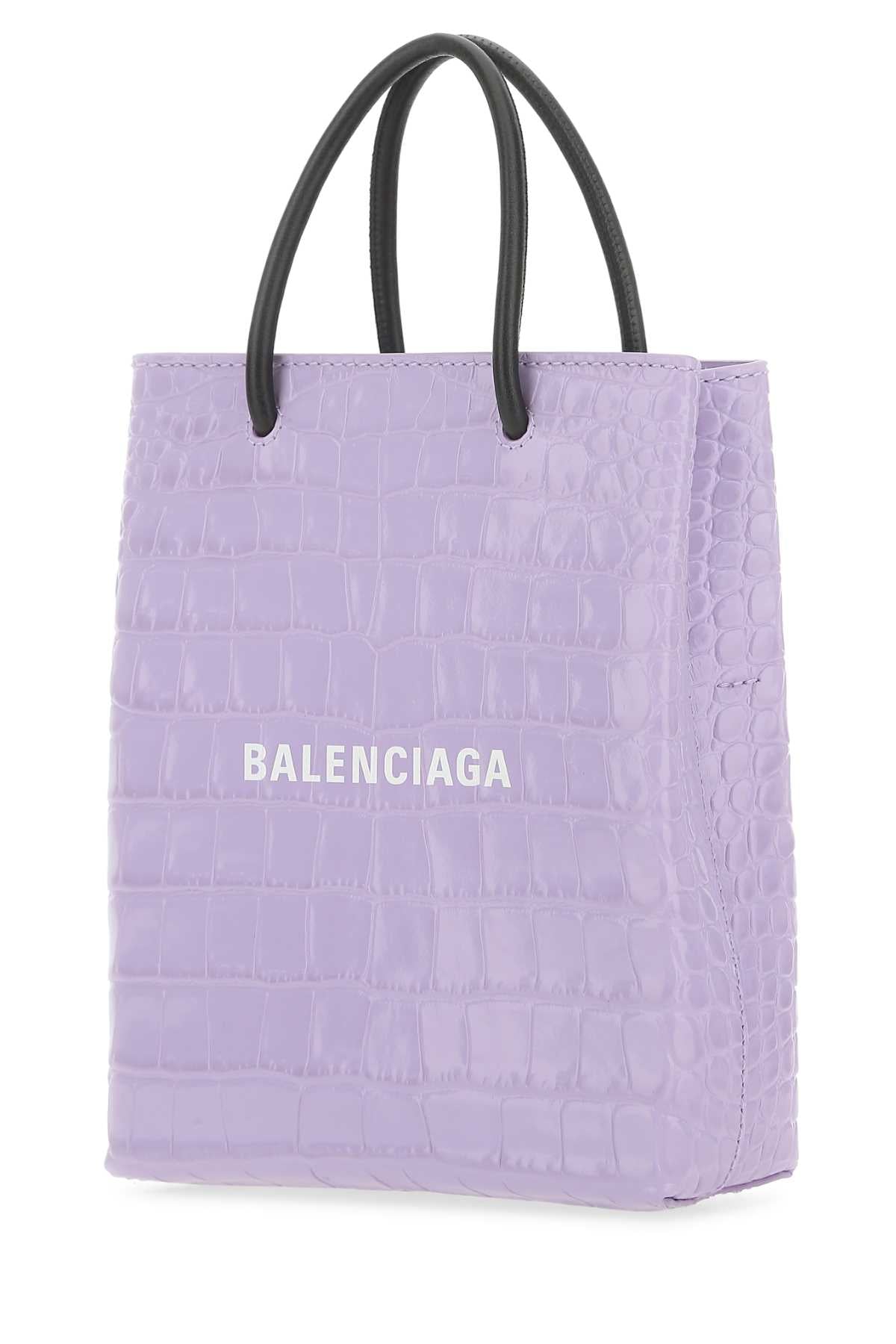 Balenciaga Women Lilac Leather Handbag