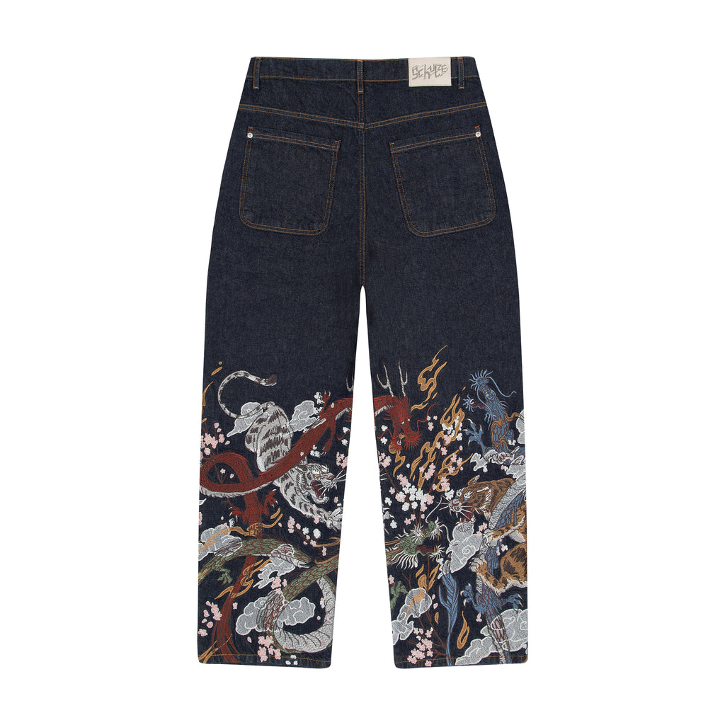 "yakuza" raw Denim blue