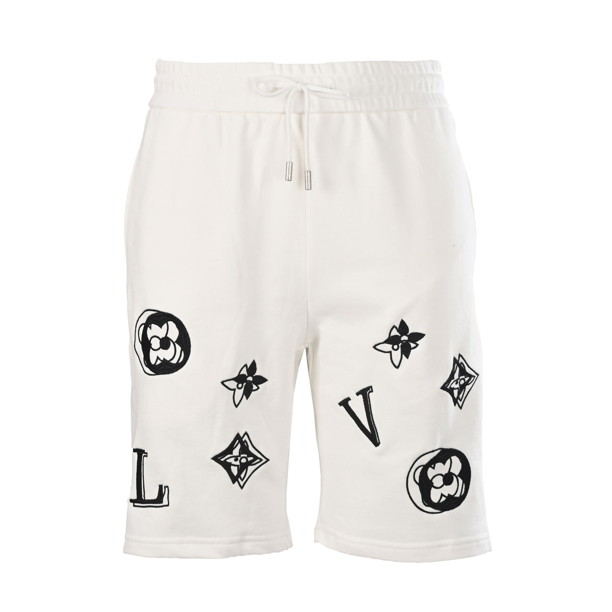 Monogram Embroidered Fleece Shorts