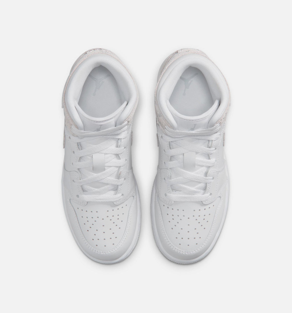 Air Jordan 1 Mid SE Grade School - White/Field Silver