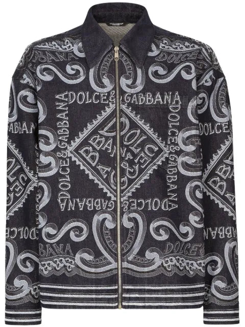 Dolce & Gabbana logo-print cotton shirt jacket