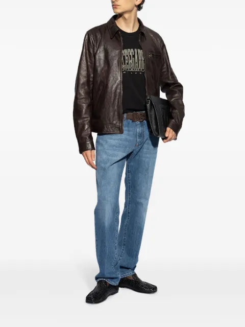 Dolce & Gabbana zipped leather jacket