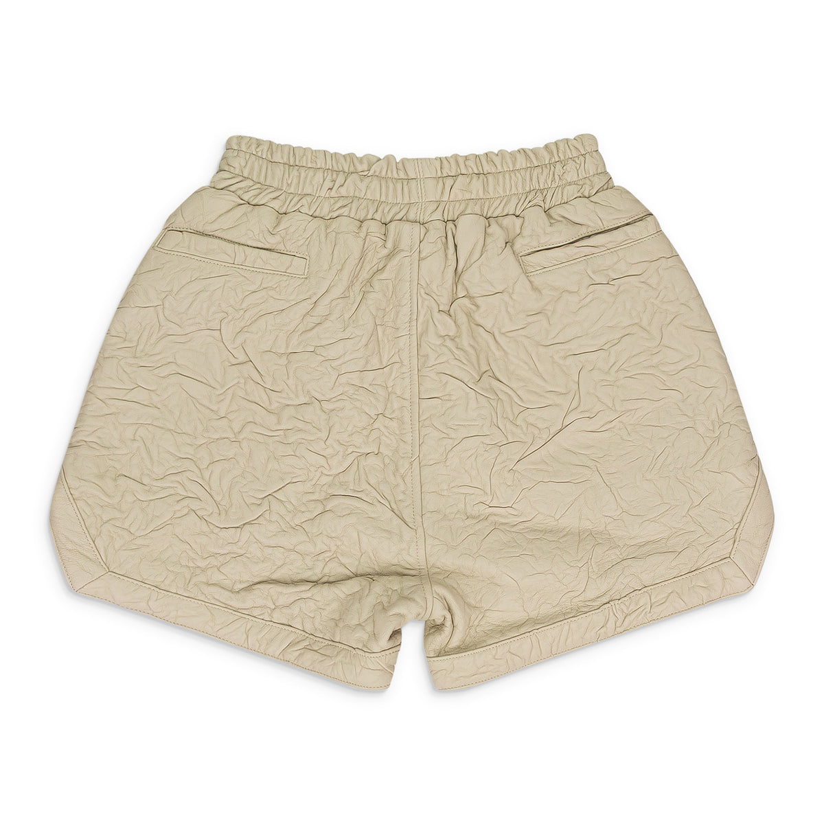 CREAM CRINKLED TAILORED SHORTS
