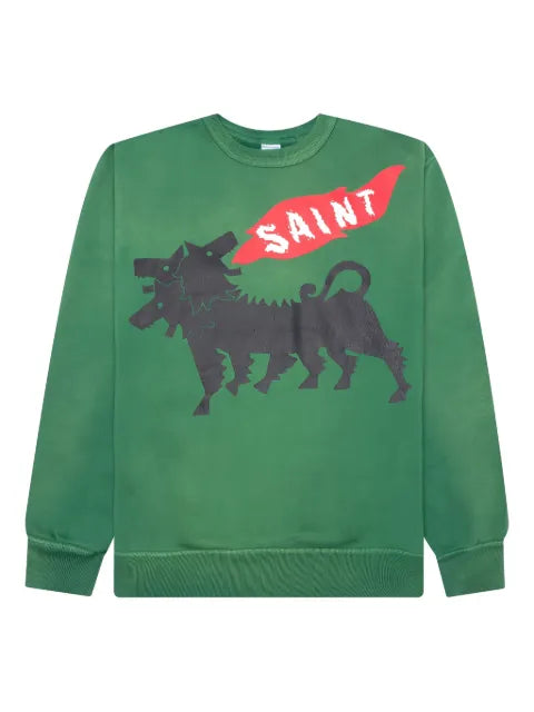 SAINT MXXXXXX three-headed dog-print sweatshirt