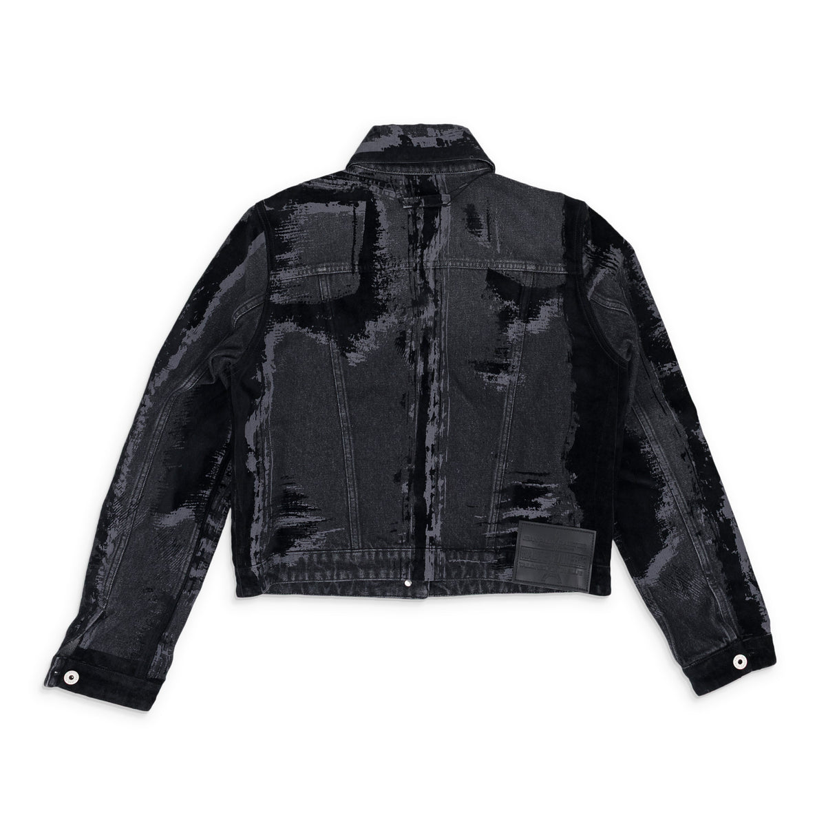 Black Flock Denim Jacket