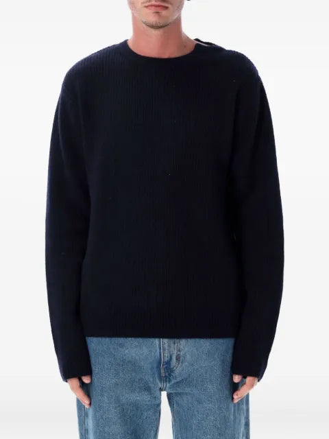 extreme cashmere ribbed round-neck sweater
