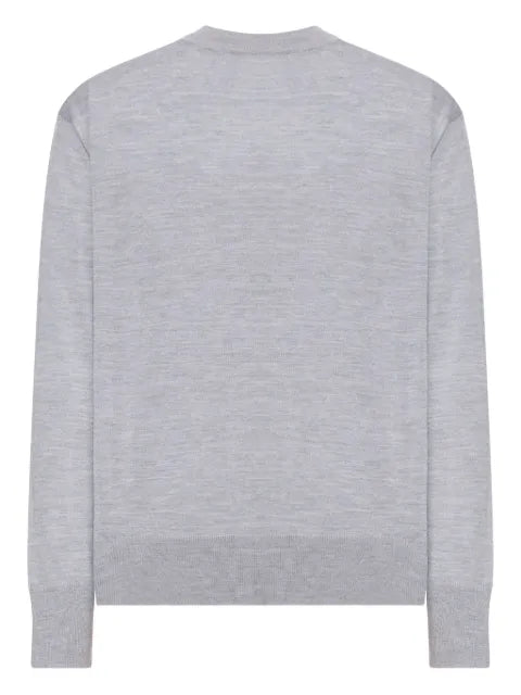 AMI Paris de Coeur monogram embroidered-logo ribbed-hem sweater