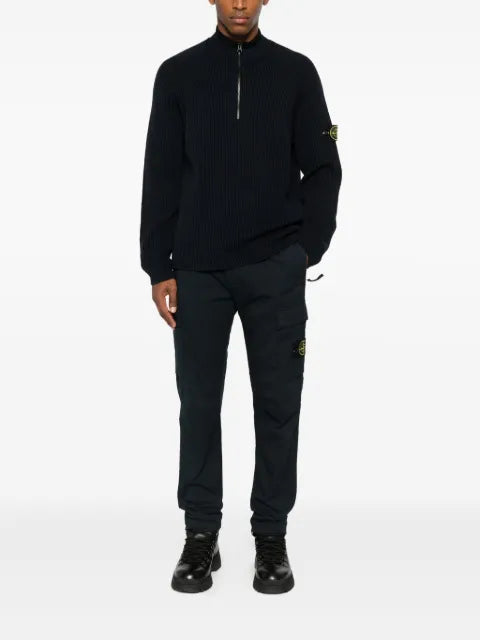 Stone Island ribbed zip-neck sweater