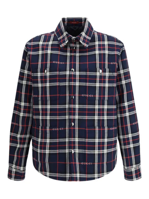 Gucci tartan cotton jacquard padded shirt