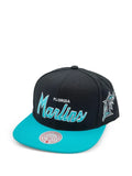 Mitchell & Ness MLB Miami Marlins Cooperstown Evergreen Script baseball cap