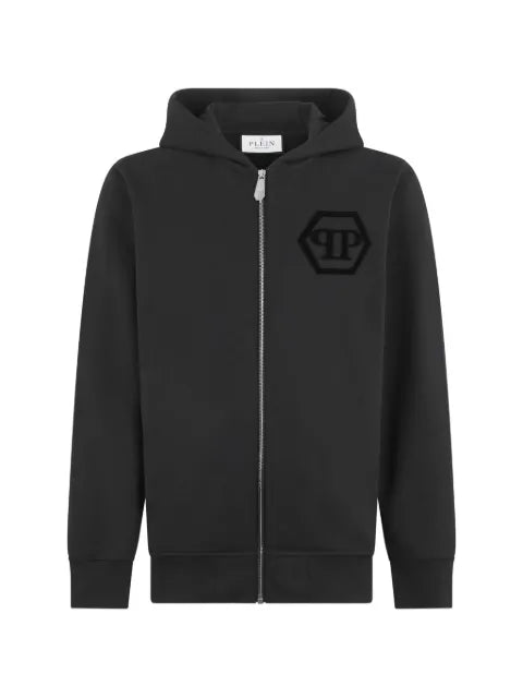 Philipp Plein logo-patch zip hoodie