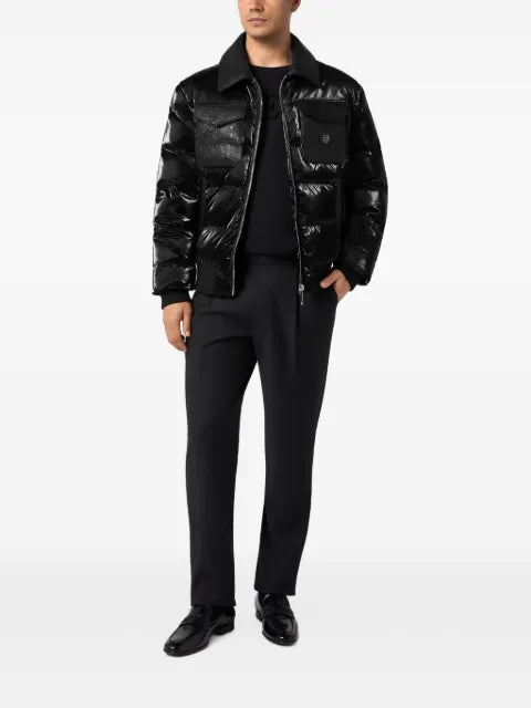 Philipp Plein nylon puffer jacket with cocco inserts