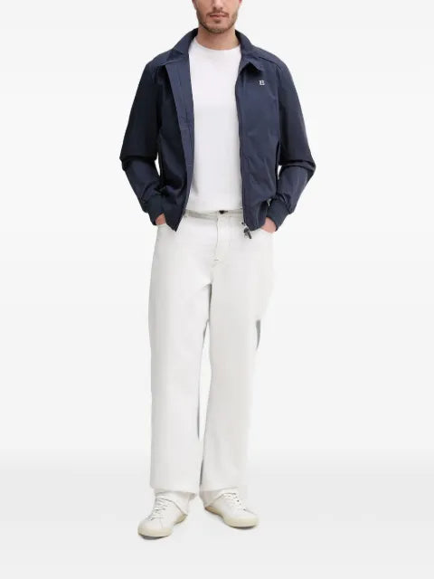 Hackett London logo-embroidered zip-up jacket