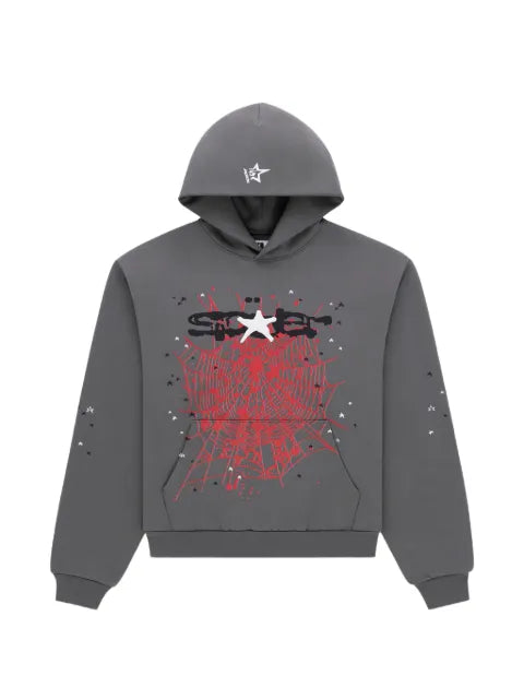 SP5DER Splat graphic-print star-motif hoodie