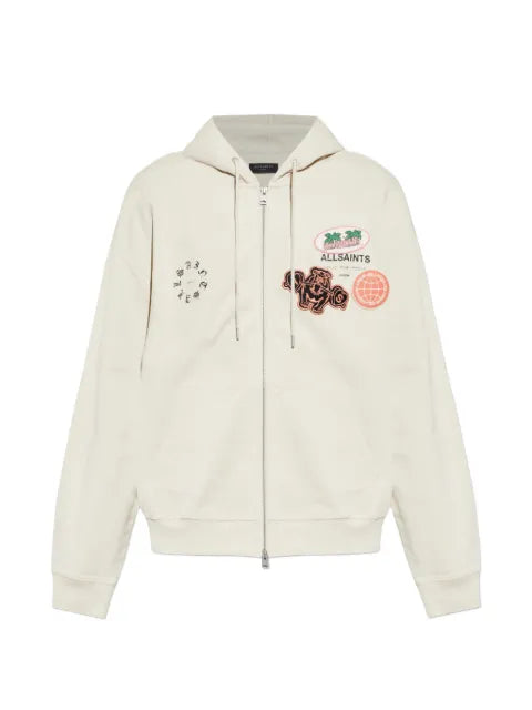 AllSaints Patcher patch-embellished zip-up hoodie