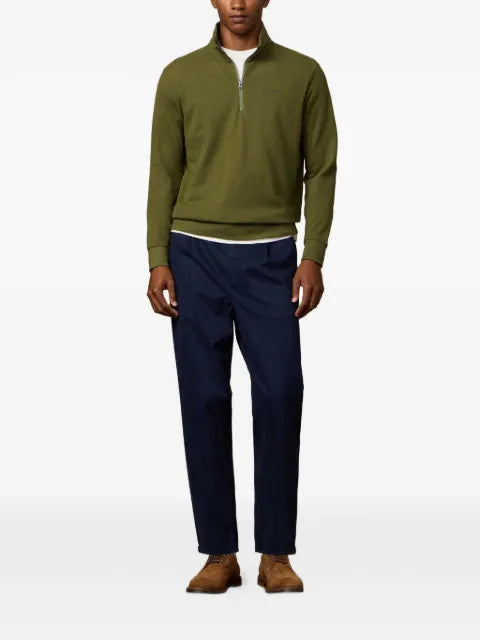 Hackett London pique-knit quarter-zip sweater