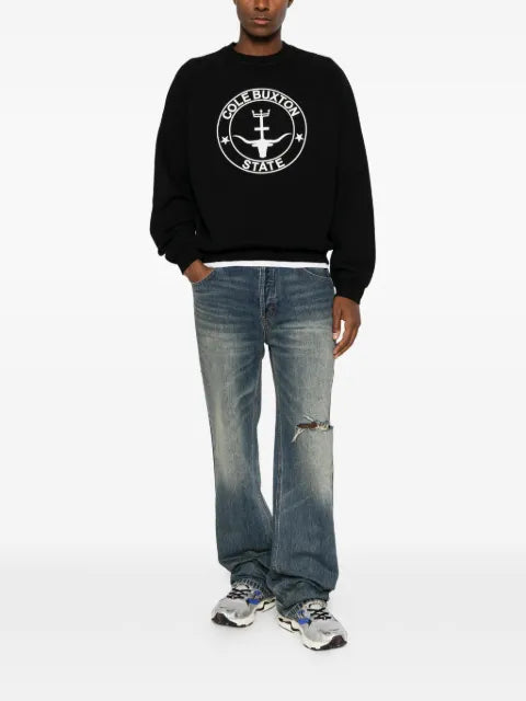 COLE BUXTON logo-print raglan-sleeve sweatshirt