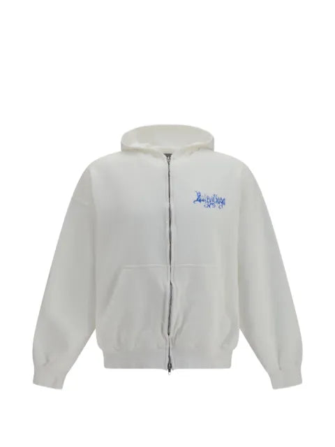 Balenciaga sketchy zip-up hoodie in white