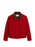 AMI Paris red cotton zipped jacket with Ami de Coeur