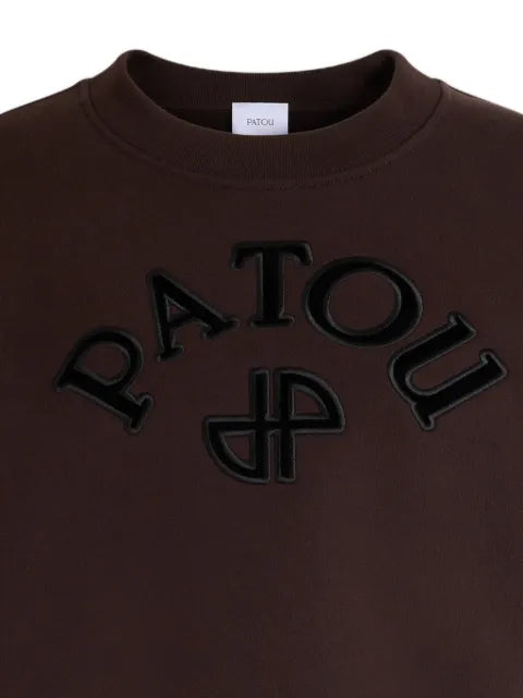 Patou logo-patch cropped sweater