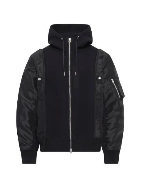 sacai panelled sponge sweat hoodie