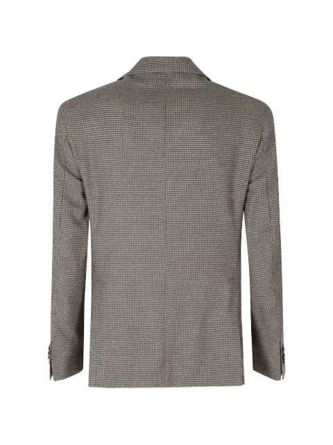 l.b.m. houndstooth-pattern single-breasted blazer