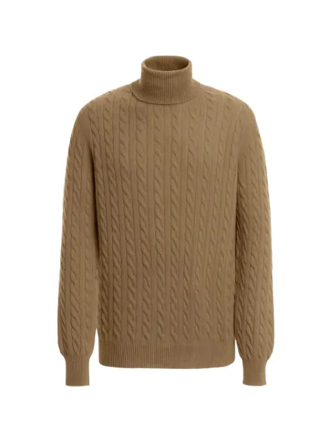 Malo cable-knit roll-neck sweater