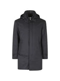 Moorer hooded single-breasted jacket