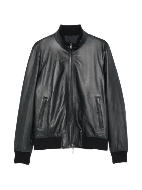 Arte Antwerp ribbed-trim leather jacket
