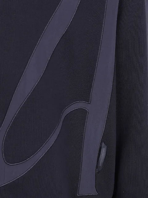 Emporio Armani French terry jersey hoodie with oversized EA embroidery