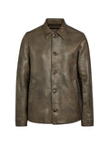 Rick Owens button-up leather jacket