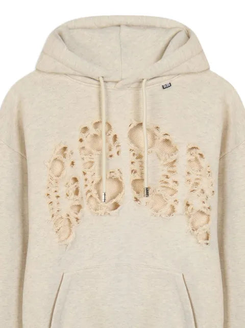 GCDS laser-cut logo hoodie