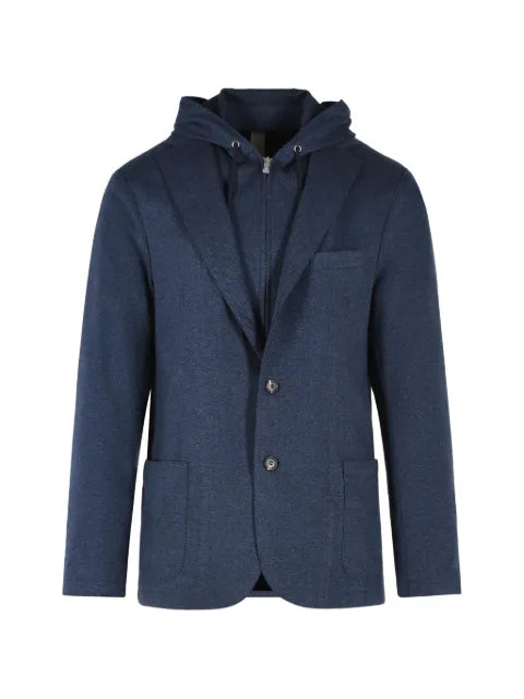 Eleventy herringbone hooded blazer