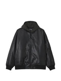 izzue hooded faux-leather jacket