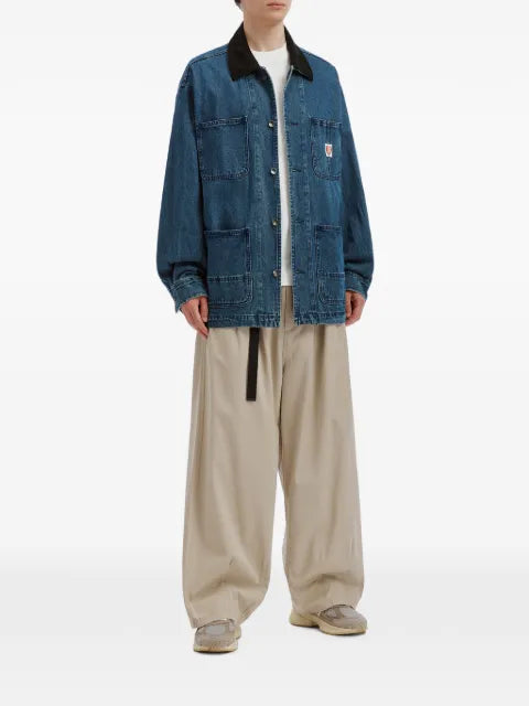 FINGERCROXX contrast-collar denim jacket