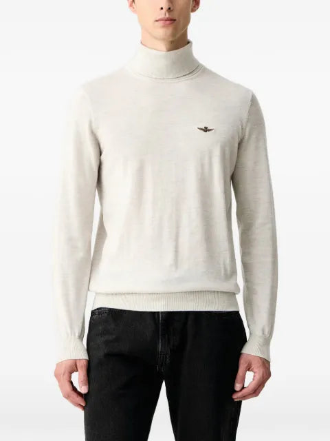 Aeronautica Militare logo-embroidered roll-neck sweater