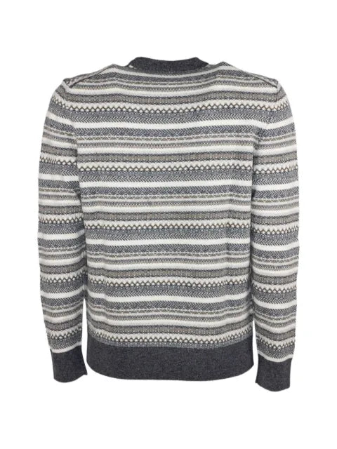 Eleventy jacquard-knit striped sweater