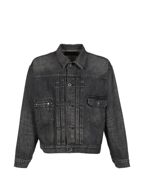 DAIRIKU faded box-silhouette denim jacket