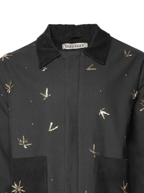 Baziszt Plomb bead-embellished corduroy jacket