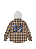 Supreme appliqué hooded flannel jacket