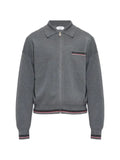 Versace jacquard wool knit zip sweater
