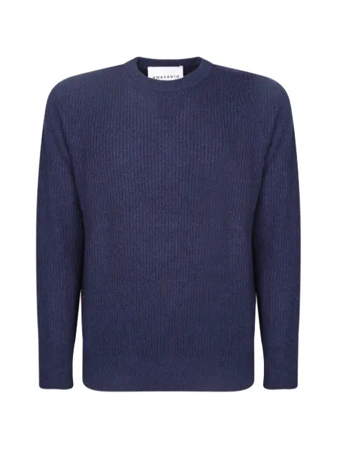 AMARANTO  ribbed-knit raglan-sleeve sweater